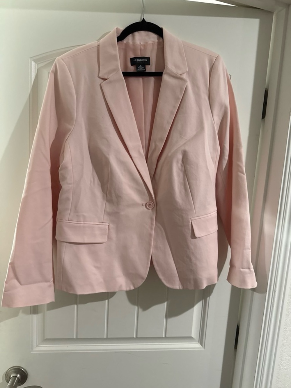 Liz Claiborne Pale Pink Single-Button Blazer